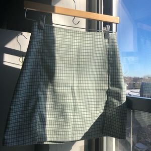 brandy melville plaid green miniskirt
